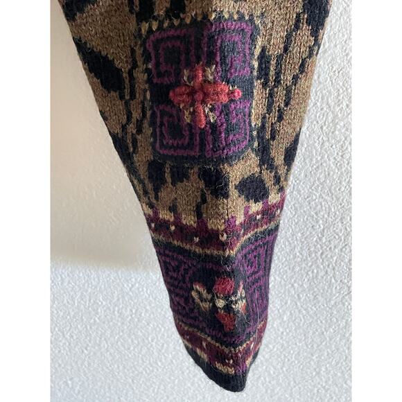 Vintage J. McLaughlin Wool Tapestry Cardigan Jacket Boho Fall Sweater Coat - Picture 3 of 10